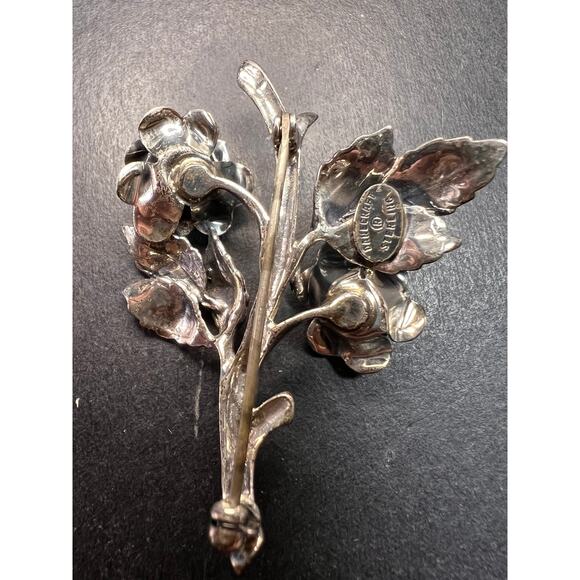 Vintage Danecraft sterling rose brooch pin - Picture 5 of 10